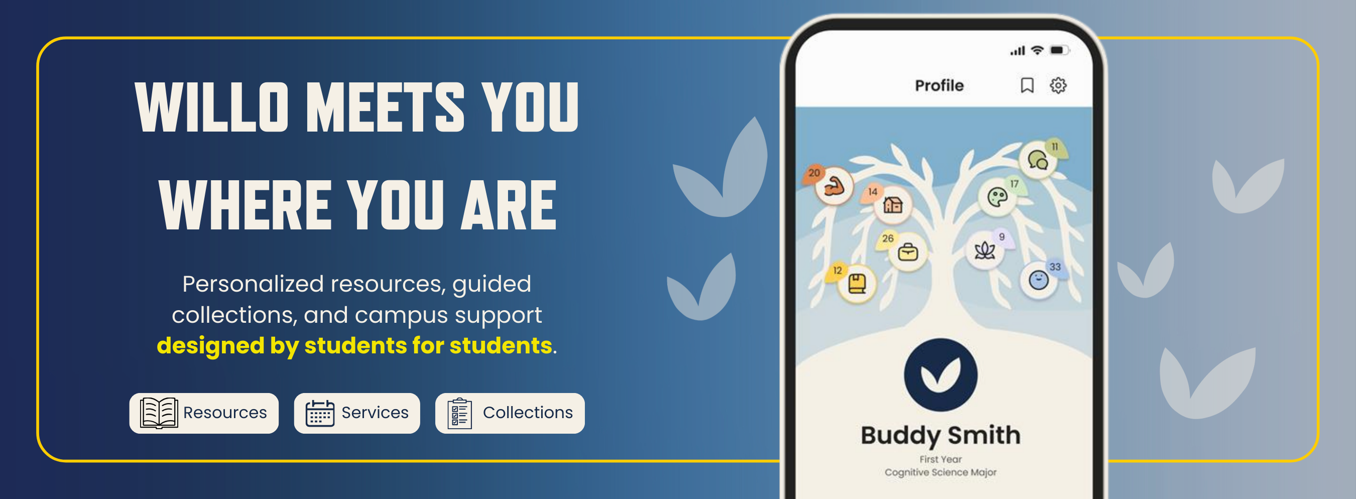 Image of Willo profile page in the app.